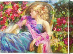 Golding Constable's Flower Garden Canvas Paintings - Sun Drenched Garden by Vladimir Volegov