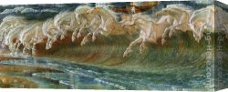 Walter Canvas Paintings - Neptune's Horses by Walter Crane