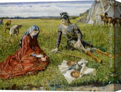 Walter Canvas Paintings - Ruth and Boaz by Walter Crane