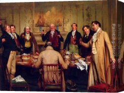 Walter Canvas Paintings - For He's A Jolly Good Fellow And So Say All Of Us by Walter-Dendy Sadler