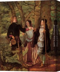 Walter Canvas Paintings - A Scene from As You Like It by Walter Howell Deverell
