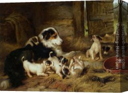 Walter Canvas Paintings - The Foster Mother by Walter Hunt