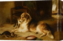 Walter Canvas Paintings - The Highland Hearth by Walter Hunt