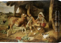 Walter Canvas Paintings - The Weanlings by Walter Hunt