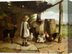 Walter Canvas Paintings - Waiting to be Fed by Walter Hunt