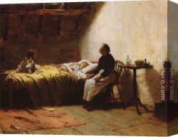 Walter Canvas Paintings - Motherless by Walter Langley