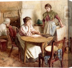 Walter Canvas Paintings - Thoughts Far Away by Walter Langley