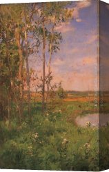 Walter Canvas Paintings - At the Edge of the Pond by Walter Launt Palmer