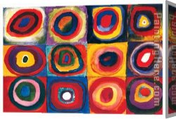 Study of a Punt Moored at Twickenham Canvas Paintings - Color Study of Squares by Wassily Kandinsky