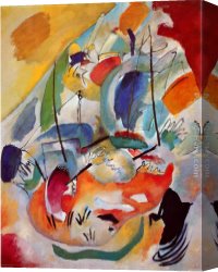 Puffins Over Sea Canvas Paintings - Improvisation No. 31, Sea Battle by Wassily Kandinsky