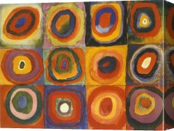 Square Canvas Paintings - Squares with Concentric by Wassily Kandinsky