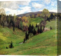 Flying Canvas Paintings - Flying Shadows by Willard Leroy Metcalf