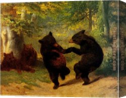 William Canvas Paintings - Dancing Bears by William Beard