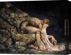 William Trost Richards Canvas Paintings - Isaac Newton by William Blake