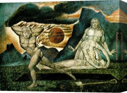 Nicolas-sebastien Adam Canvas Paintings - the Body of Abel Found by Adam and Eve by William Blake