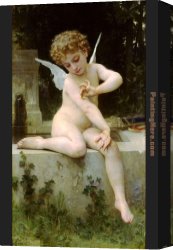 Bouguereau Canvas Paintings - Cupid with a Butterfly by William Bouguereau
