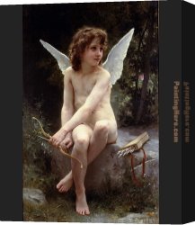 Love Canvas Paintings - Love on the Look Out by William Bouguereau