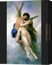Bouguereau Canvas Paintings - Psyche and Cupid by William Bouguereau