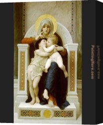 Bouguereau Canvas Paintings - the Baby Jesus and Saint John the Baptist by William Bouguereau