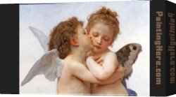 The Kiss Canvas Paintings - the first kiss by William Bouguereau