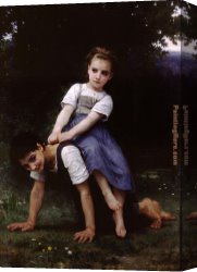 Marshal Ney on Horseback Fighting The Wind Canvas Paintings - The Horseback Ride by William Bouguereau