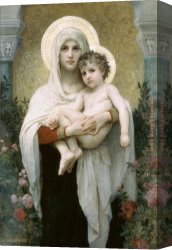 Heart of The Rose Canvas Paintings - The Madonna of the Roses by William Bouguereau