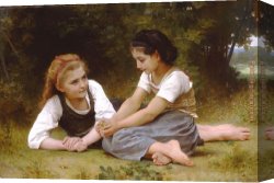 Bouguereau Canvas Paintings - The Nut Gatherers by William Bouguereau