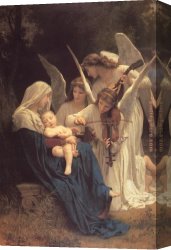William Canvas Paintings - The Song of the Angels by William Bouguereau
