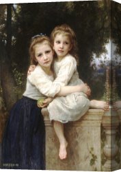 William Canvas Paintings - Two Sisters by William Bouguereau