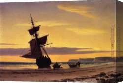 Scene Canvas Paintings - Coastal Scene by William Bradford
