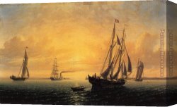 After The Bath 1888 Canvas Paintings - The Schooner 'Jane' of Bath, Maine by William Bradford