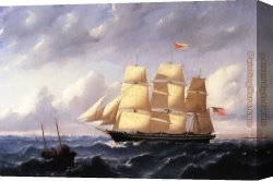 Twilight Canvas Paintings - Whaleship 'Twilight' of New Bedford by William Bradford