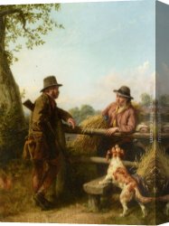 Conversation Canvas Paintings - Country Conversation by William Bromley III