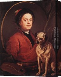 Painter's Canvas Paintings - The Painter and his Pug by William Hogarth
