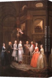 Wedding Canvas Paintings - The Wedding of Stephen Beckingham and Mary Cox by William Hogarth