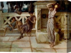 Player Canvas Paintings - The Flute Player the gentle music of a by-gone age by William Holmes Sullivan