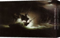 Return Canvas Paintings - The Royal George on her Return from Ireland by William Huggins