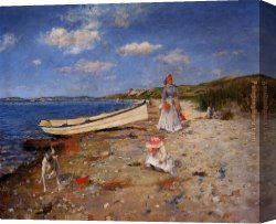 William Merritt Chase Canvas Paintings - A Sunny Day at Shinnecock Bay by William Merritt Chase
