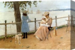 William Merritt Chase Canvas Paintings - Afternoon by the Sea aka Gravesend Bay by William Merritt Chase