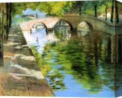 William Merritt Chase Canvas Paintings - Reflections by William Merritt Chase