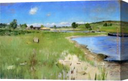 William Merritt Chase Canvas Paintings - Shinnecock Hills from Canoe Place, Long Island by William Merritt Chase