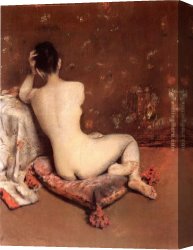 Model Canvas Paintings - The Model by William Merritt Chase