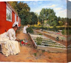 William Merritt Chase Canvas Paintings - The Nursery by William Merritt Chase