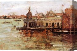 William Merritt Chase Canvas Paintings - Venice View of the Navy Arsenal by William Merritt Chase