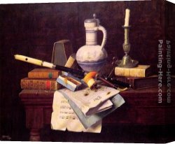 Peace Canvas Paintings - Emblems of Peace by William Michael Harnett