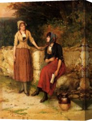 Oliver Canvas Paintings - Sisterly Advice by William Oliver
