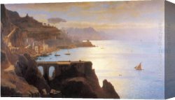 Amalfi Dia Cappuccini 1 Canvas Paintings - Amalfi Coast by William Stanley Haseltine