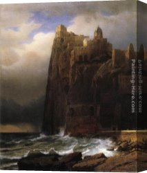 Cliff Canvas Paintings - Coastal Cliffs by William Stanley Haseltine