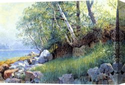 East Bergholt Rectory Canvas Paintings - North East Harbor, Maine by William Stanley Haseltine