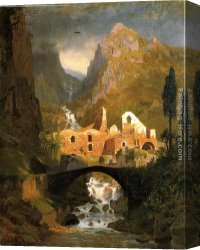 Amalfi Dia Cappuccini 1 Canvas Paintings - Valle dei Molini - Amalfi by William Stanley Haseltine